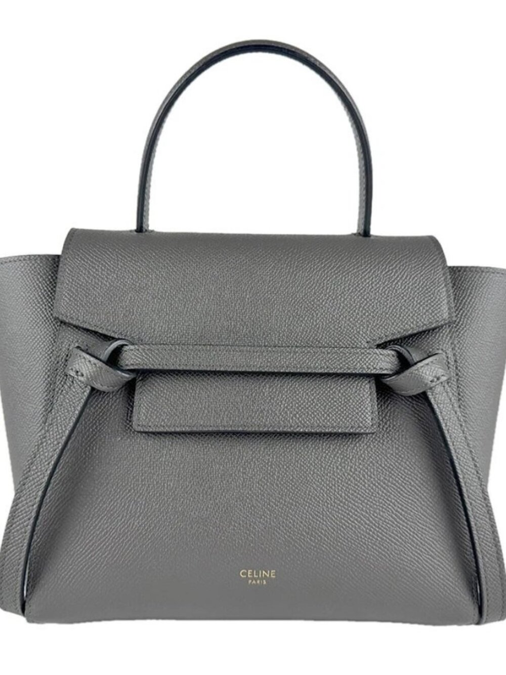CELINE Belt Bag Nano Handbag Shoulder Bag Gray Leather -
